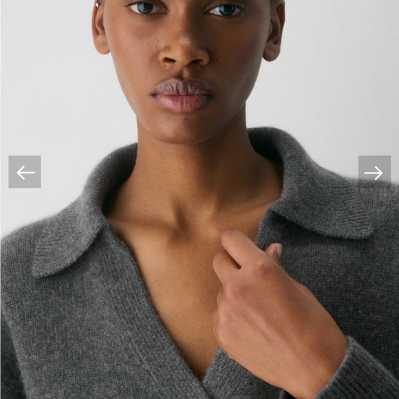 Aritzia Cashmere Charcoal Polo Sweater - Picture 3 of 3